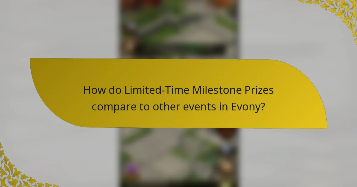 How do Limited-Time Milestone Prizes compare to other events in Evony?